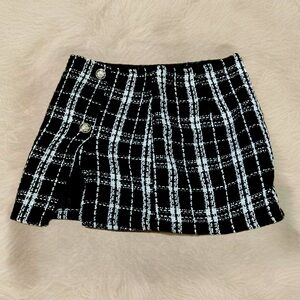 Black & White Plaid Skort